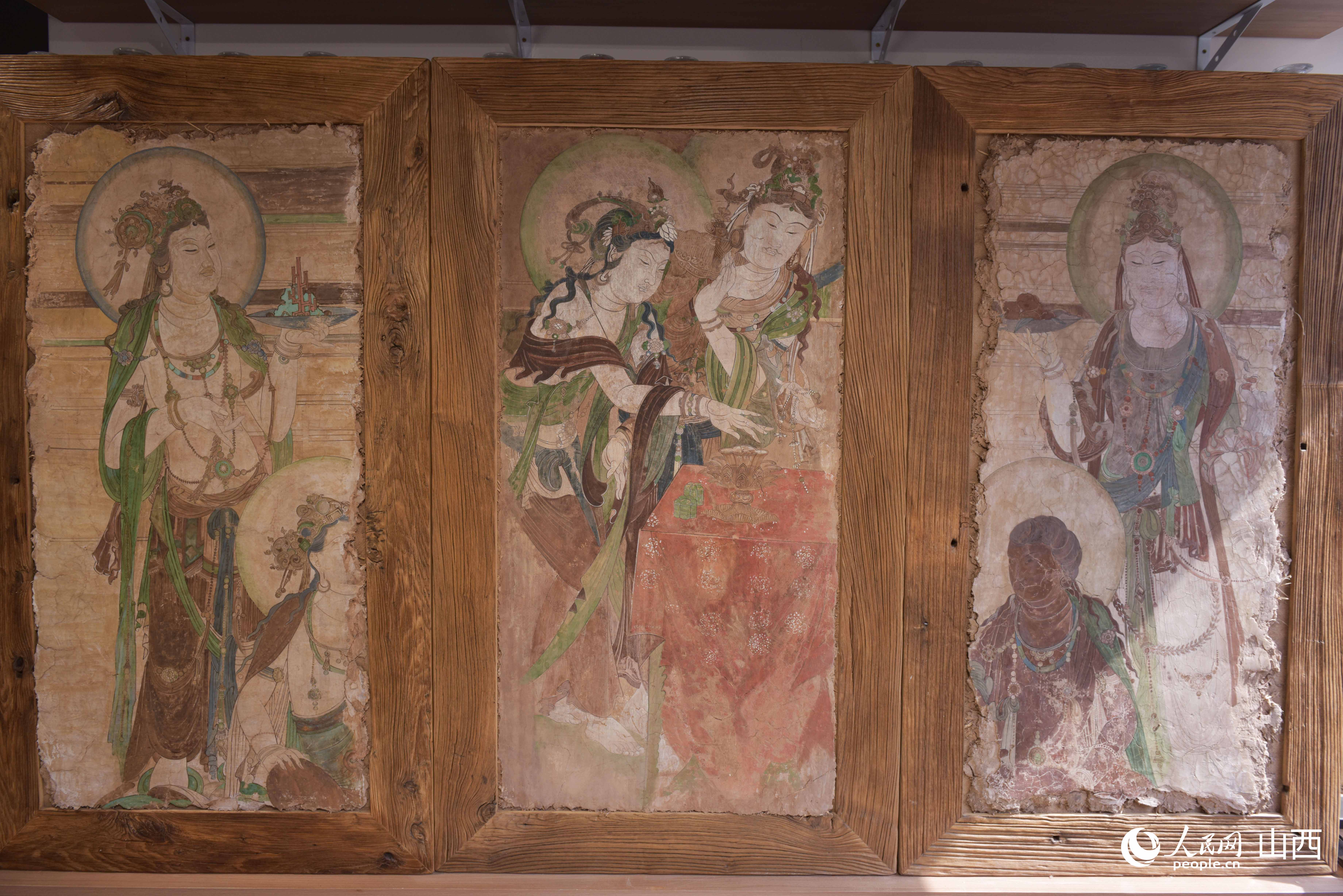 劉子群復原的慈勝寺壁畫作品，努力復刻古代壁畫面貌。